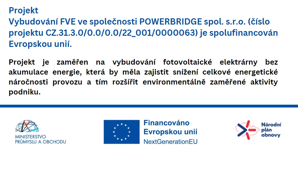 Za finančního přispění EU jsme vybudovali fotovoltaickou elektrárnu